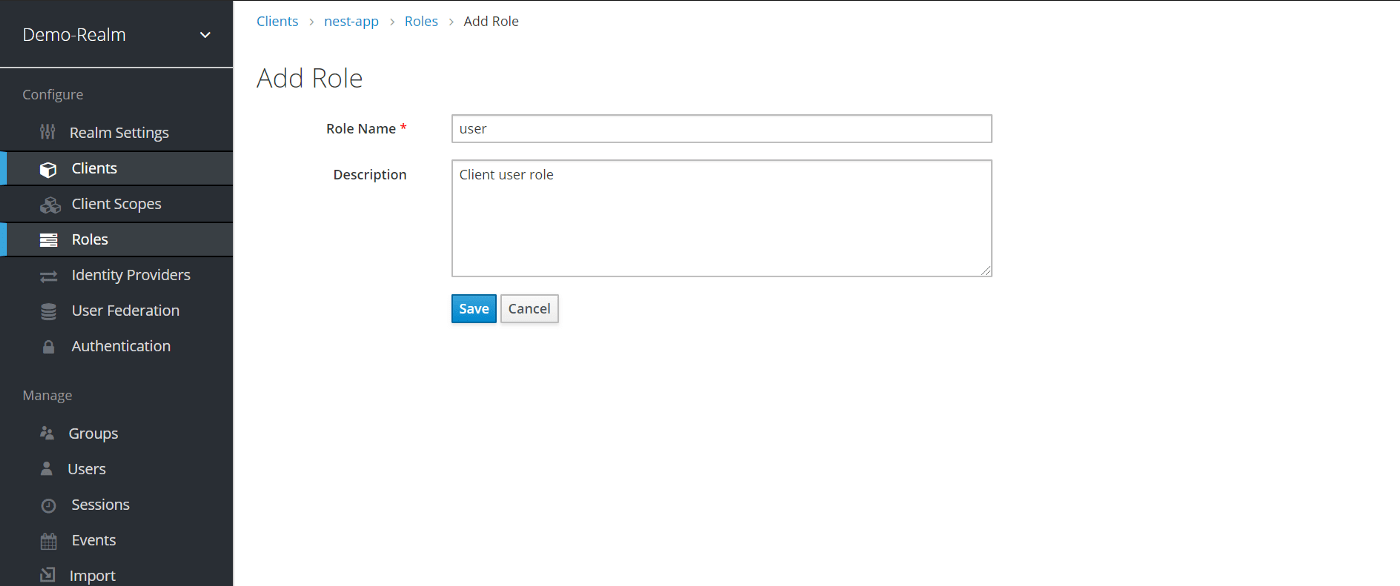 Keycloak admin role